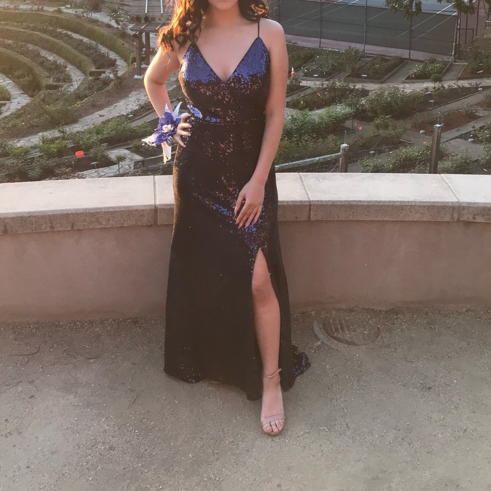 Navy Blue Sequin Dress